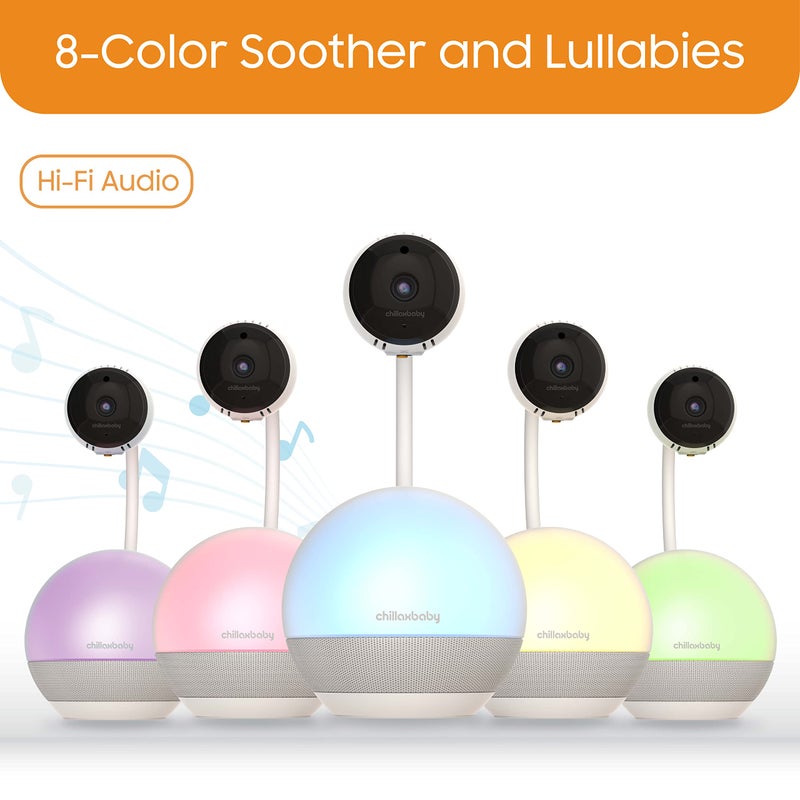 CHILLAX DM600 Baby Mood Lite - Smart Baby Monitor with Night Light, Temperature Sensor - Sleep Monitor with HD Camera, Soothing Sounds & Lullaby - Wi-Fi Remote Access, App-Compatible Device - Image 3