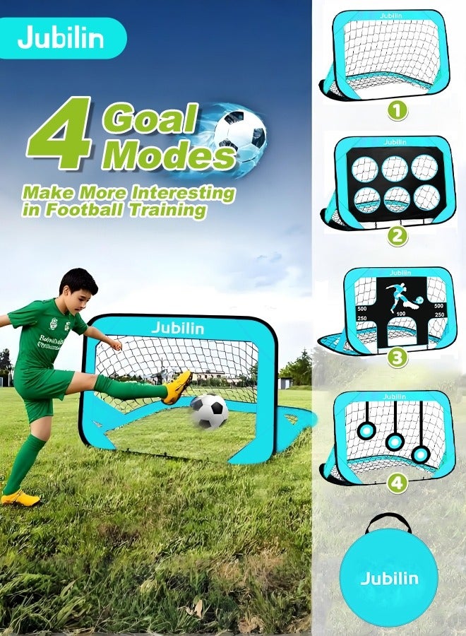 Jubilin Football Goal, 4 Modes Pop Up Football Goals for Kids, Foldable and Portable Soccer Goal net with Carry Bag, Football Training Equipment for Indoor, Outdoor, Gifts for Boys  - Image 1