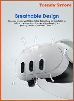 AOLION For Meta Quest 3 Accessories, Protective Shell Cover Compatible with Oculus Quest 3, VR Accessories Included Transparent Shell Cover, Lens Tempered Film, Lens Cover, Joystick Caps  - Image 3