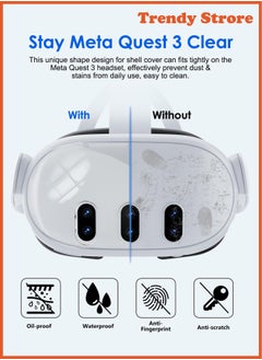 AOLION For Meta Quest 3 Accessories, Protective Shell Cover Compatible with Oculus Quest 3, VR Accessories Included Transparent Shell Cover, Lens Tempered Film, Lens Cover, Joystick Caps  - Image 2