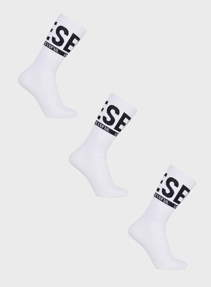 DIESEL 3 Pack Printed Socks