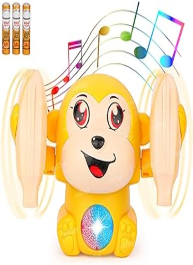 Zest 4 Toyz Zest 4 Toyz Dancing Musical Toy for Kids Baby Tumbling Rolling Monkey Doll Toy with Voice Control Sensor Light Music Rotating Arm Sound Toy Battery INLCUDED - (Pack of 1) Random Color Dispatch 