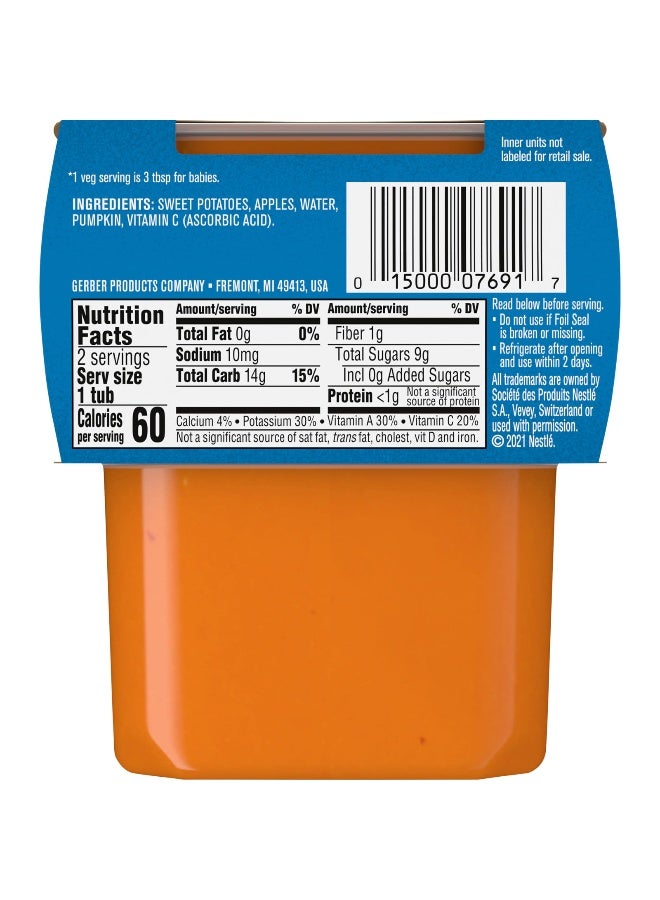 Gerber, Natural for Baby, Veggie Power, 2nd Foods, Sweet Potato Apple Pumpkin, 2 Pack, 4 oz (113 g) Each - Image 2