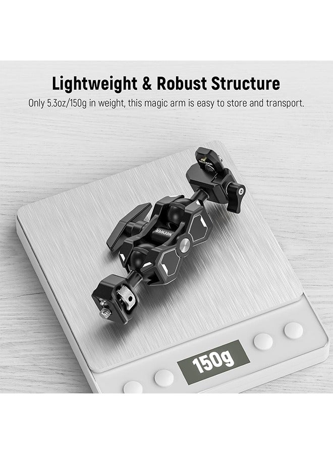 NEEWER Flexible Articulating Magic Arm with Dual Ball Heads, Quick Release NATO Clamp  48mm NATO Rail and 1/4 Screw with Retractable Pin, Camera Monitor Mount Compatible with SmallRig Cage, UA011 - Image 4