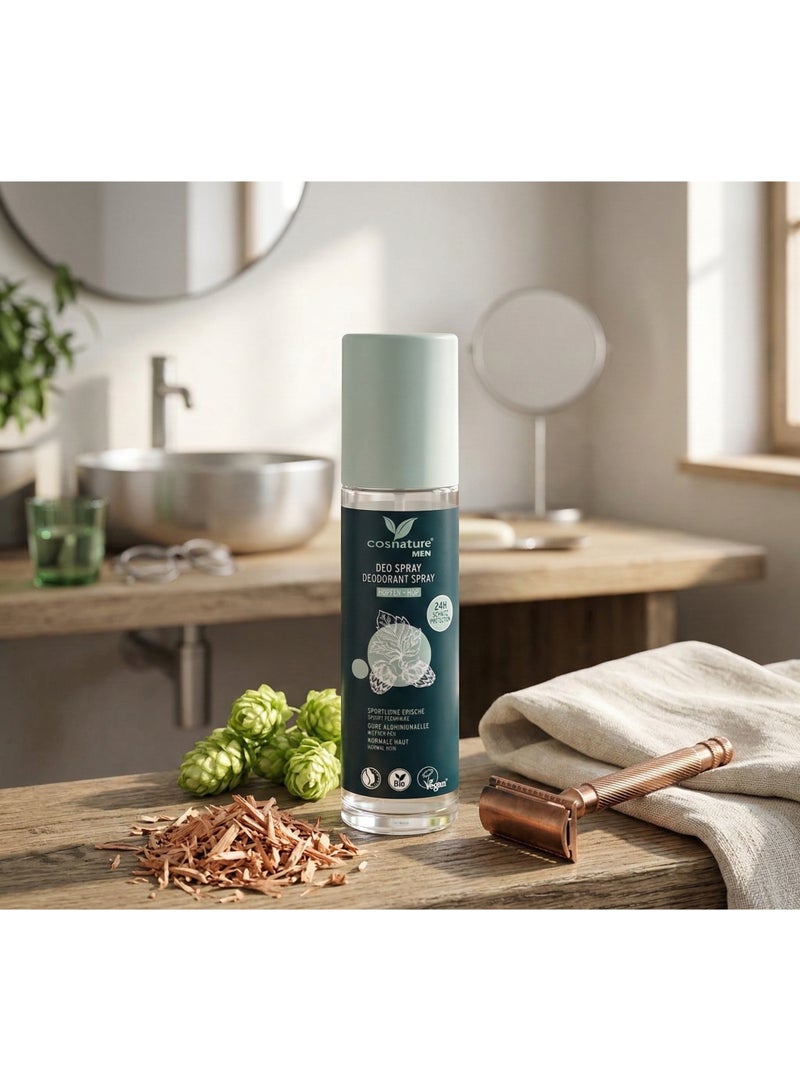 cosnature Deo Spray Hop MEN Natural Vegan Deodorant with 24h Freshness & Protection 75 ML – Made in Germany - Image 3