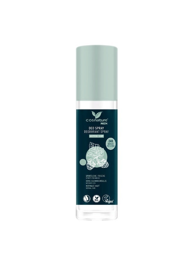 cosnature Deo Spray Hop MEN Natural Vegan Deodorant with 24h Freshness & Protection 75 ML – Made in Germany - Image 1