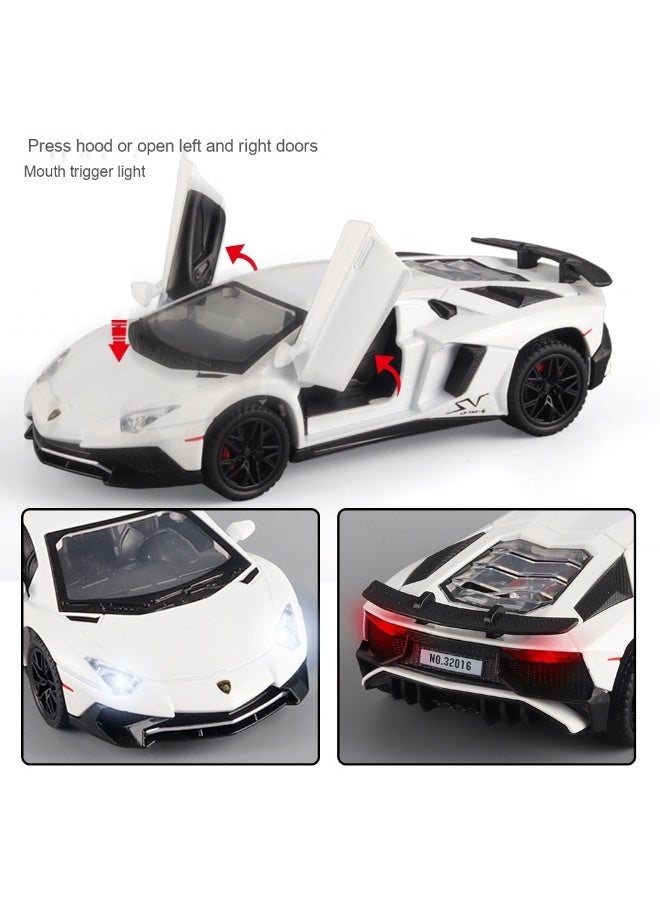 NIBEMINENT Alloy Collectible Black Lambo Toy Car Model Pull Back Die-Cast Vehicle with Lights and Sound - Image 3
