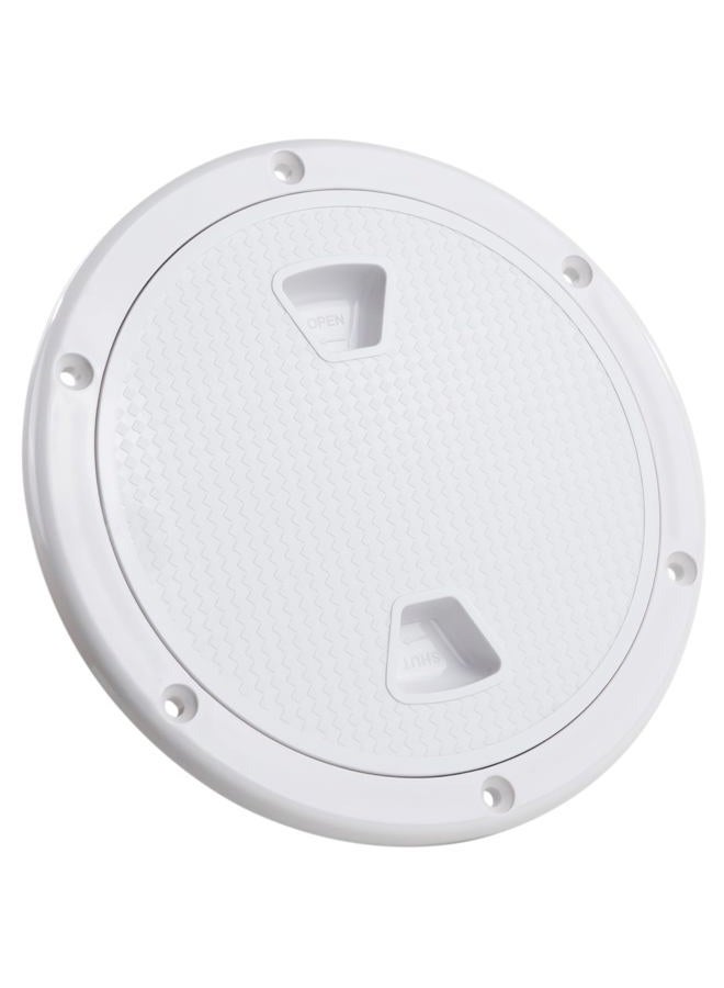 Five Oceans 4" Boat Hatch, Marine Access Hatch, Round Inspection Deck Plate Hatch with Detachable Cover, Non-Skid, UV Resistant ABS White Plastic, Premium Series- FO4230 - Image 1