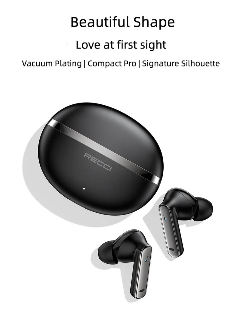 Recci True Wireless Earbuds with Strong Active Noise Cancelling, 38dB ANC and Dual-Mic ENC Bluetooth Headphones, Powerful bass, 44H Playtime, Bluetooth 5.3, Intelligent Touch Control, Sport Earbuds for iPhone, Android, White - Image 5