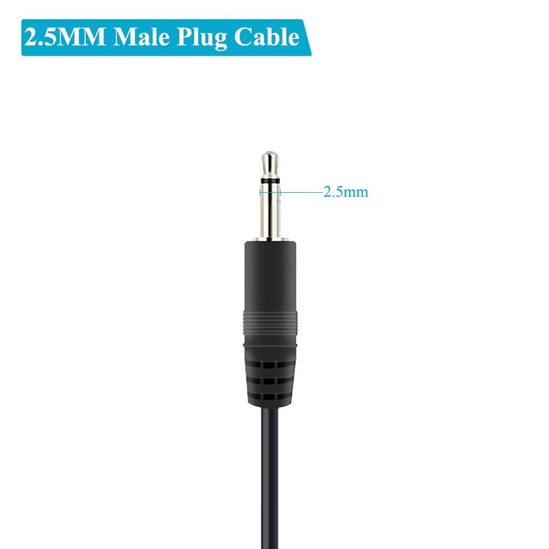 (2 Pack) Replacement 2.5mm Male Plug to Bare Wire Open End TS 2 Pole Mono 2.5mm Plug Jack Connector Audio Cable Repair - Image 3
