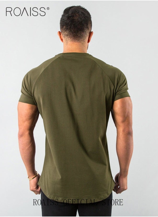 Summer Fitness Short Sleeved T Shirt for Men Casual Breathable Cotton Top Quick Drying Slim Fit Tees - pzsku/Z48222C348FDE73F79C3CZ/45/_/1709690456/177fa946-70ac-4c71-875b-3084963d6f28