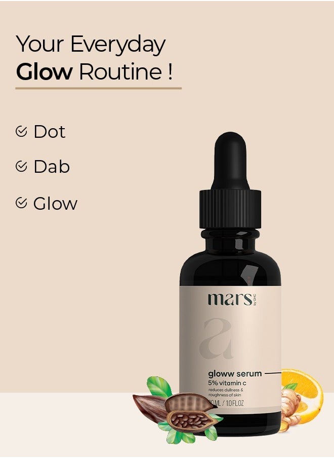 30ml Vitamin C Face Serum with Niacinamide, Cocoa Butter, and Turmeric for Glowing and Brightening | Targets Hyperpigmentation, Rough & Dull Skin