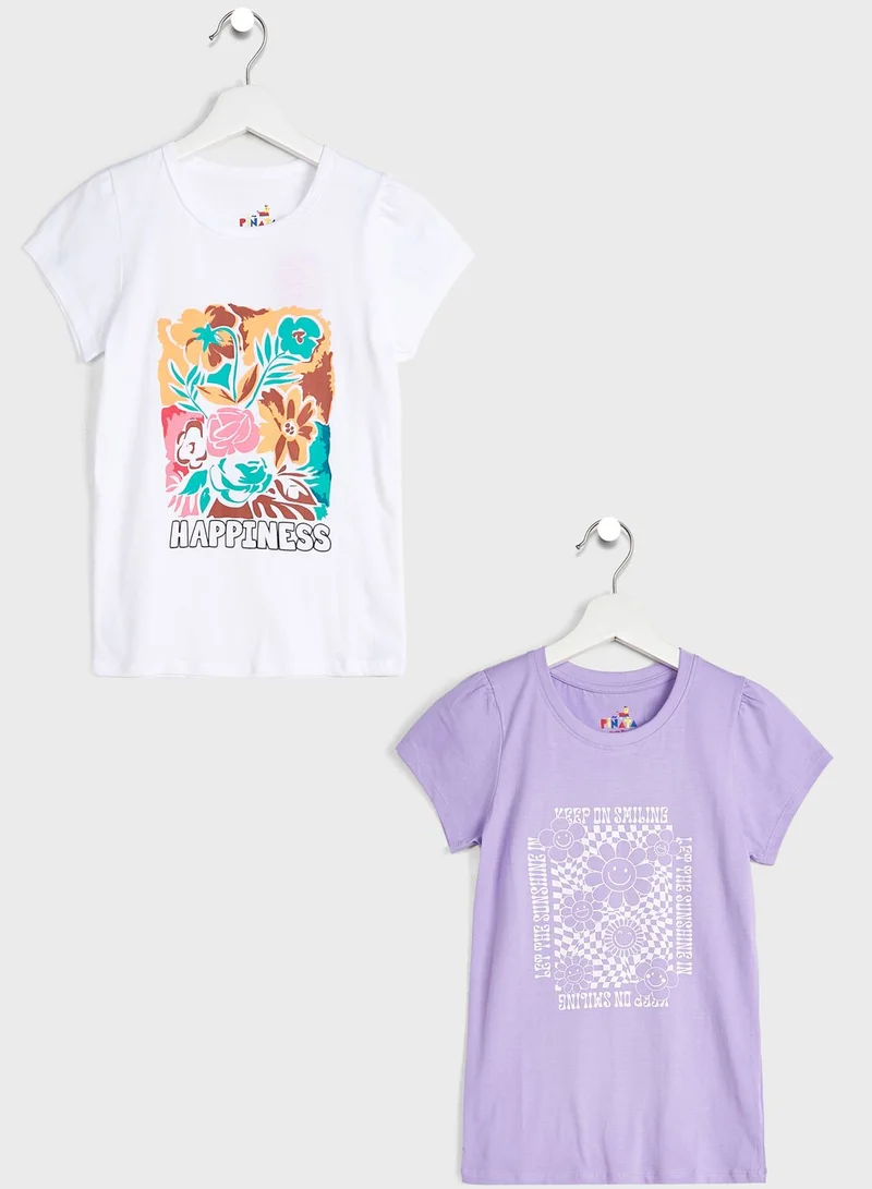 Pinata Girls 2 Pack T-Shirt With Floral Print