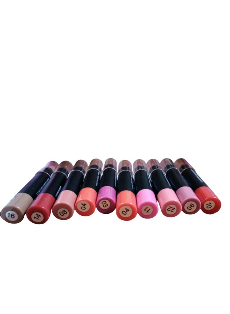 Generic Lip Stick 10 Colors Set for Girls With Lip Balm And Protection From Cracks  - Image 2