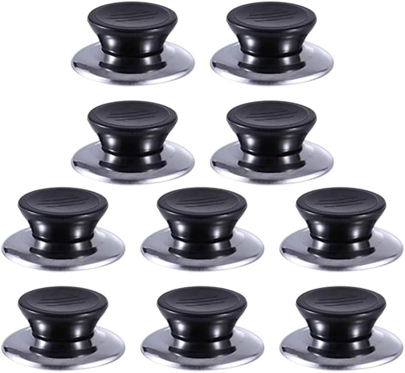 Heat Resistant Bakelite Knobs Stainless Steel Pot Lid Handles Secure Grip 10pcs - Image 1