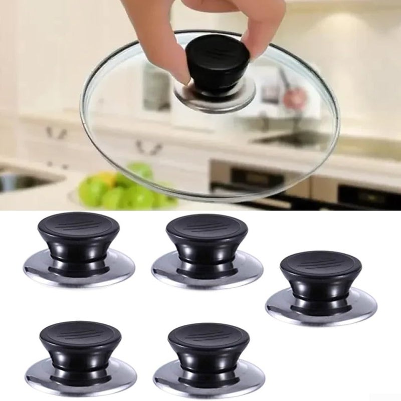 Heat Resistant Bakelite Knobs Stainless Steel Pot Lid Handles Secure Grip 10pcs - Image 4