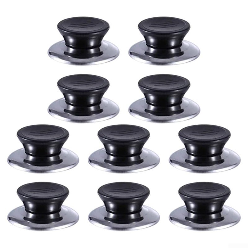 Heat Resistant Bakelite Knobs Stainless Steel Pot Lid Handles Secure Grip 10pcs - Image 2