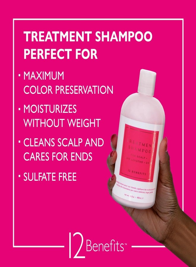 12 Benefits Treatment Shampoo - Hydrating Scalp Treatment, Gentle, Effective Cleanse, Sulfate-Free Shampoo for Dry, Damaged, and Color-Treated Hair, 2 Fl Oz (56 ML) - Image 3