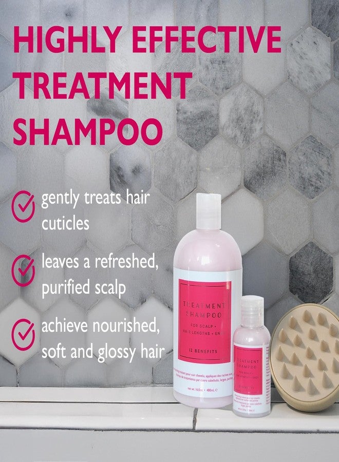 12 Benefits Treatment Shampoo - Hydrating Scalp Treatment, Gentle, Effective Cleanse, Sulfate-Free Shampoo for Dry, Damaged, and Color-Treated Hair, 2 Fl Oz (56 ML) - Image 2