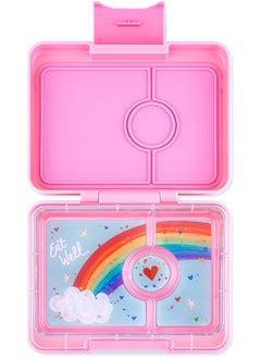 Yumbox Yumbox Snack Box - 3 Compartment Leakproof Bento Lunch Box for Kids (Fifi Pink with Rainbow Tray)  - Image 1