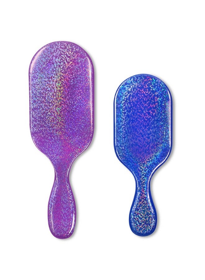 NuWay 4Hair NuWay 4Hair® Vanity® and Junior Pro 2-Piece Set.- Detangles Without Pulling Wet Or Dry Hair - Works Great for All Hair Types (Shiny Amethyst & Sapphire) 