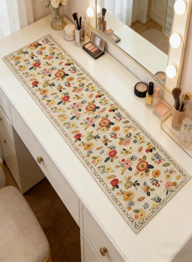 OYIMUA Vintage Floral Summer Table Runner 72 Inches Long Colorful Flower Runners for Tables Rustic Spring Decorations for Home Indoor Outdoor Party Decor - Image 3
