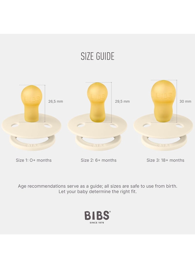 BIBS Pacifier Colour 1 PACK Latex Size 2 Vanilla GLOW  - Image 4