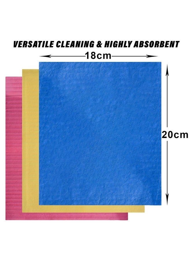 Kuber Industries Sponge Wipes | Washing Wipes Paper Towel | Sponge Cleaning Cloths for Kitchen | Reusable Sponge Wipe Cloths | Cleaning Sponges | 18x20 | 3 Piece Set | Multi - Image 3