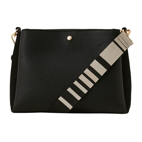 Accessorize London Women's Black Webbing Sling Bag | Bags for women | Ladies Purse Handbag | Bags for Women For Office Use, Work - Image 1