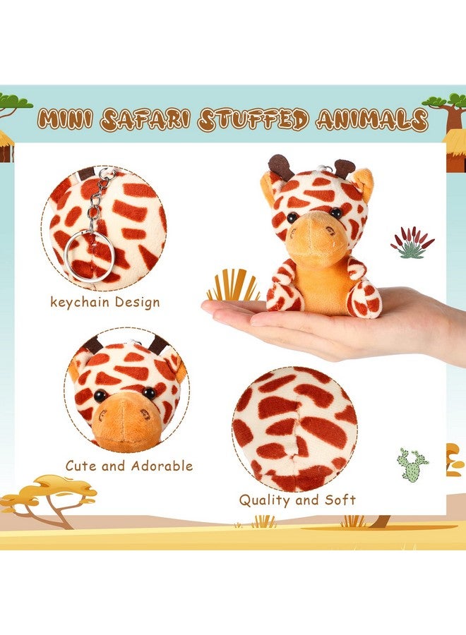 Leitee 30 Pieces Mini Stuffed Safari Animals Small Plush Jungle Animals Toys 4.8 Inch Cute Plush Lion Tiger Elephant Giraffe Leopard Monkey For Baby Shower Safari Jungle Themed Party Student Award - Image 3