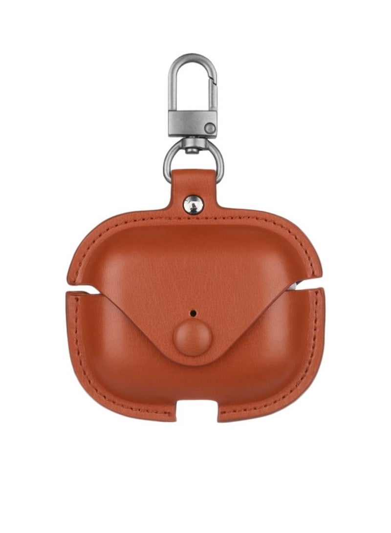 DIGI CORE Airpods 3 Case Leather Case Cover For Apple Airpods 3rd generation Protective Case With Hook For Airpods 3 Brown - Image 1