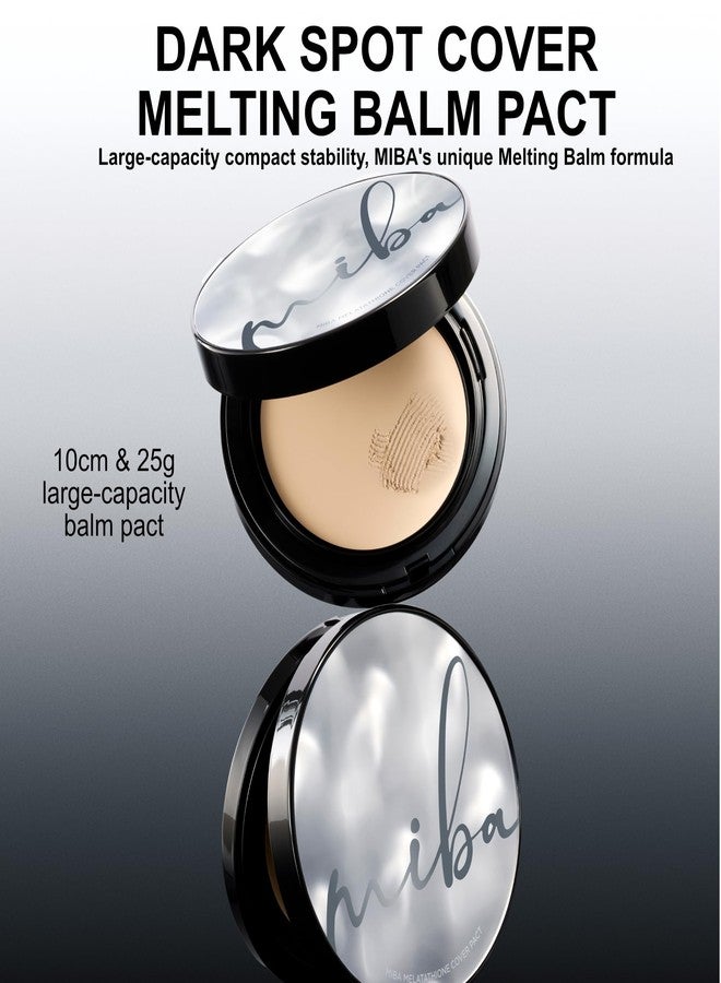 MIBA Melatathione Dark Spot Cover Balm Pact | Ion Calcium Korean Foundation SPF50+ PA++++ | Glutathione & Tranexamic Acid | Full Coverage | #23 Natural Beige | 25g (0.88 oz) - Image 4