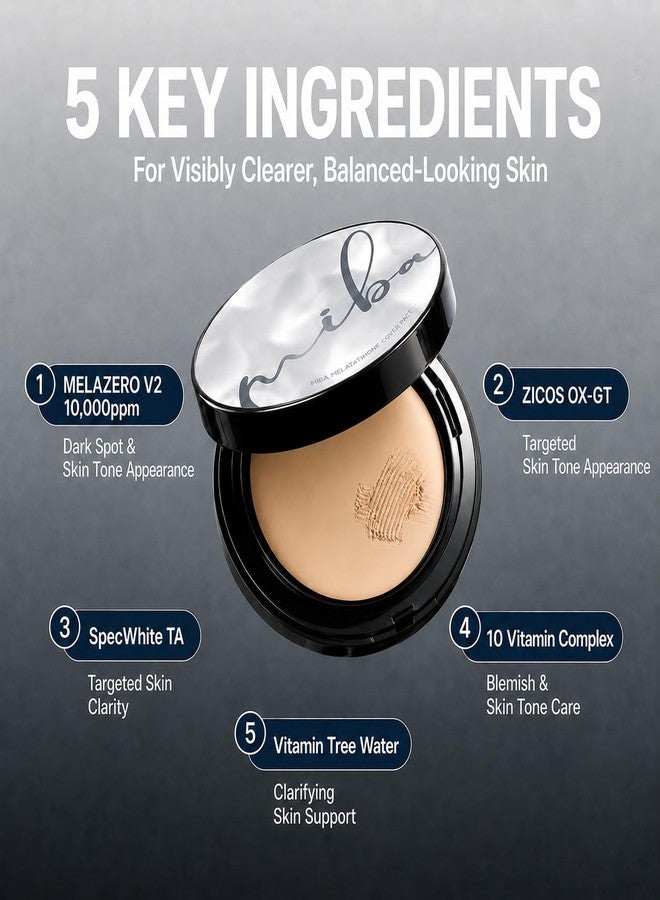 MIBA Melatathione Dark Spot Cover Balm Pact | Ion Calcium Korean Foundation SPF50+ PA++++ | Glutathione & Tranexamic Acid | Full Coverage | #23 Natural Beige | 25g (0.88 oz) - Image 5