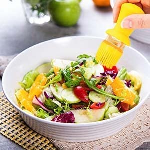 WROPZO Glass Olive Oil Dispenser Bottle with Silicone Brush 2 in 1 Oil and Vinegar Dispenser SetVinegar Soy Sauce DispenserSilicone Dropper Measuring Oil Dispenser Bottle 300 ML - Image 3