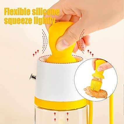WROPZO Glass Olive Oil Dispenser Bottle with Silicone Brush 2 in 1 Oil and Vinegar Dispenser SetVinegar Soy Sauce DispenserSilicone Dropper Measuring Oil Dispenser Bottle 300 ML - Image 5