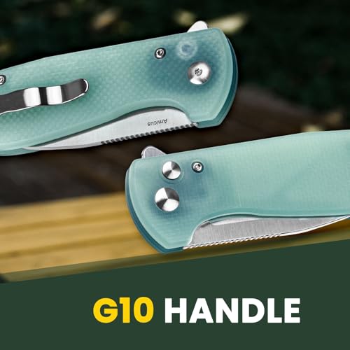 Kizer Amicus EDC Knife, 2.95 Inches Satin 9Cr18MoV Steel Blade Knife, G10 Handle Pocket Knife with Reversible Deep Carry Clip L3002A2, Natural - Image 3