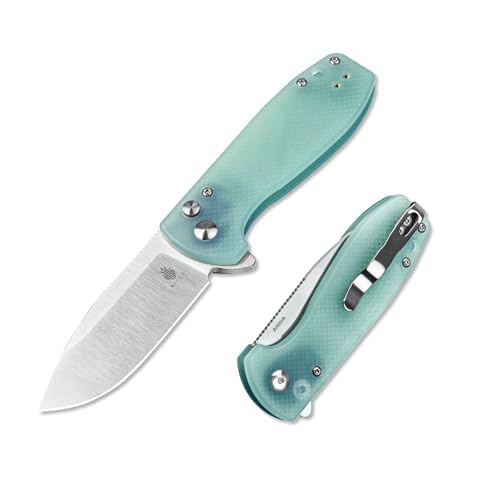 Kizer Amicus EDC Knife, 2.95 Inches Satin 9Cr18MoV Steel Blade Knife, G10 Handle Pocket Knife with Reversible Deep Carry Clip L3002A2, Natural - Image 1