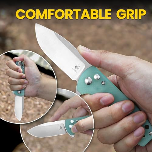 Kizer Amicus EDC Knife, 2.95 Inches Satin 9Cr18MoV Steel Blade Knife, G10 Handle Pocket Knife with Reversible Deep Carry Clip L3002A2, Natural - Image 4