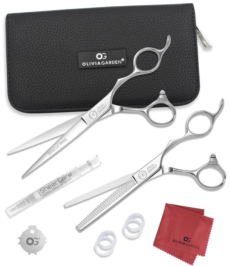 Olivia Garden SilkCutPro Shear  Thinner Intro Case  Superior Steel Ergonomic Design