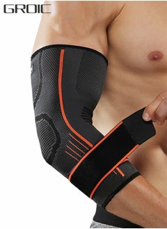 GROIC Elbow Support, Compression Support Sleeves, Compression Sports Elbow Pads, Fitness Cycling Sports Elbow Pads, Joint Pain Relief Elbow Compression Sleeves  - Image 1