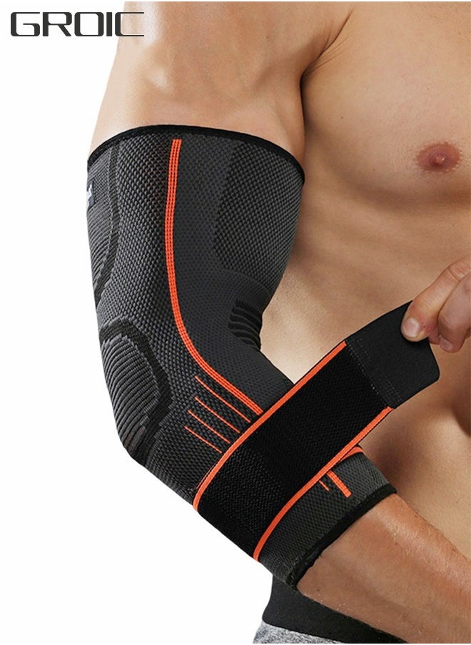 GROIC Elbow Support, Compression Support Sleeves, Compression Sports Elbow Pads, Fitness Cycling Sports Elbow Pads, Joint Pain Relief Elbow Compression Sleeves  - Image 1