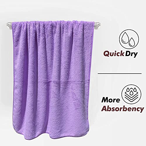 Fezora Microfiber Bath Towel for Men & Women – Large Size 70x140 cm, 400 GSM, Ultra Soft, Quick Dry, Lightweight & Super Absorbent Towel for Bathroom, Gym, Spa, Travel & Swimming (Purple) - Image 5
