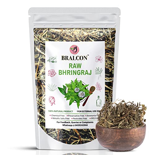 BRALCON Natural Raw Bhringraj 100g Eclipta Alba 100% Pure & Natural Leaves for Nourishment of Skin and Hair Ayurvedic Dry Leaves Hair Care Conditioner - Image 1