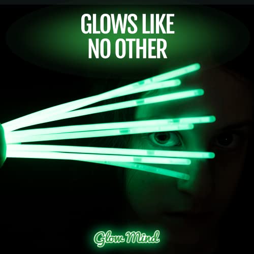 Glow Mind 100 Ultra Bright Glow Sticks Bulk Party Pack - Halloween Glow in the Dark Party Supplies Pack - 8" Glowsticks Party Favors with Bracelets and Necklaces - Image 2