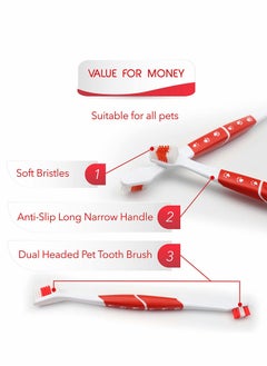 Pet Toothbrush Dual Head Dog Cat Toothbrush with Soft Bristles  Easy Teeth Cleaning Dental Care Oral Hygiene Deep Clean Independent Packaging 4PCS - pzsku/Z4822A5A33F11EC000C47Z/45/_/1698647204/f656d940-8dce-4a15-8411-36cb296489eb