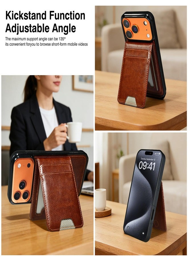 AOFEGRLT for iPhone 17 Wallet Case with Card Holder. Brown - Image 5