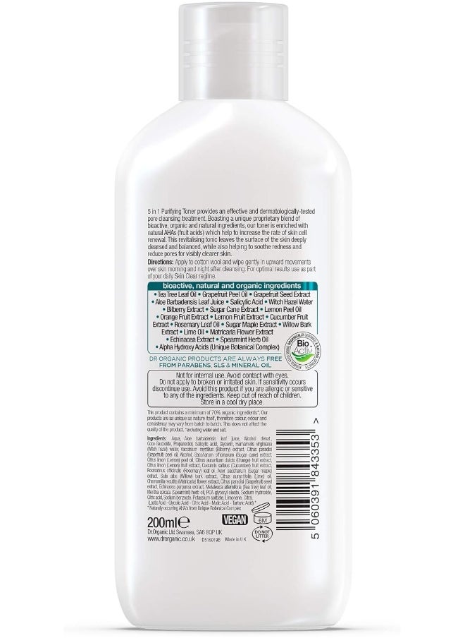 dr.organic 5 In 1 Skin Clear Tea Tree Purifying Toner  - Image 2