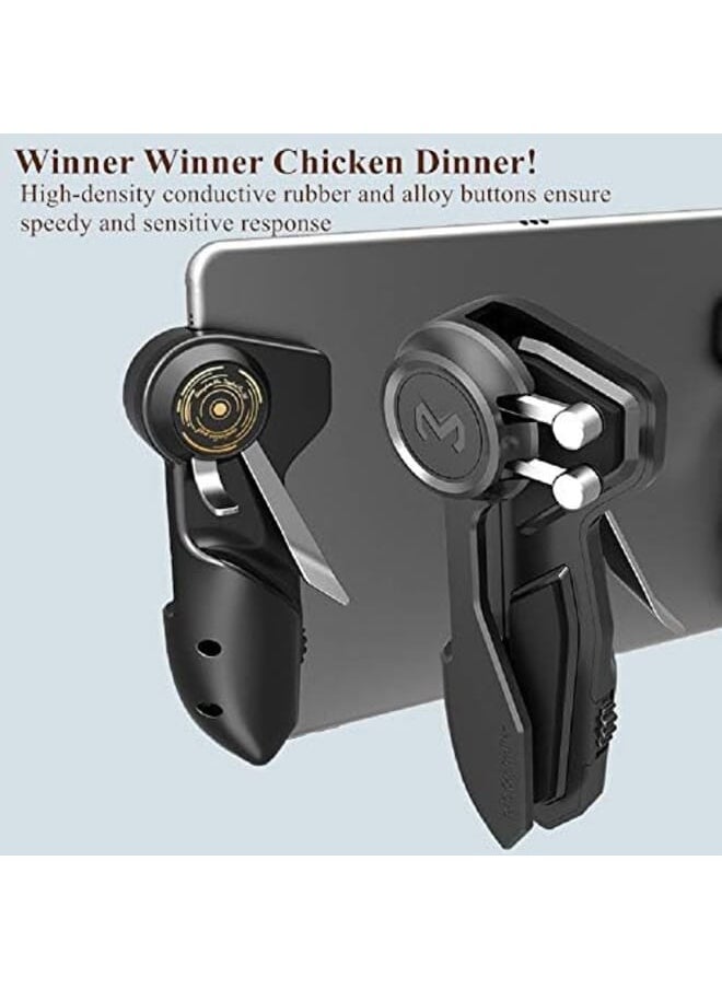 Generic - Pubg Controller For Tablet Mzpre 4 Triggers 6 Finger Operation Sensitive Shoot Aim Trigger Gamepad Grip Support 10 12.9 Inch Ipad And Tablet Thickness 10Mm Black - Image 1