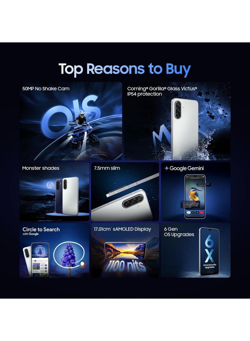 Samsung Galaxy M17 5G (Moonlight Silver, 6GB RAM, 128GB Storage)| Circle to Search| Gemini Live| 50MP OIS Triple Camera| IP54 Rating| Gorilla Glass Victus| AI| 6 Gen of OS Upgrades| Without Charger -Indian Version - Image 3