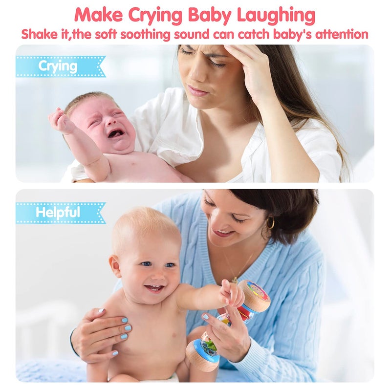 PLAY Rainmaker - 7 inch Wooden Rain Stick Montessori Toys for Babies 6-12 Months,Baby Rattle Shaker Sensory Developmental Toy,Raindrops Musical Instrument Baby Musical Toys for 1 Year Old Toddler Kids - Image 3